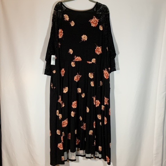 Torrid Super Soft Black Floral Midi Dress NWT - Picture 9 of 11